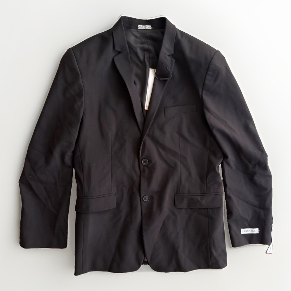 Calvin Klein Boys 20R Black Suit Jacket Blazer New With Tags Formal Classic